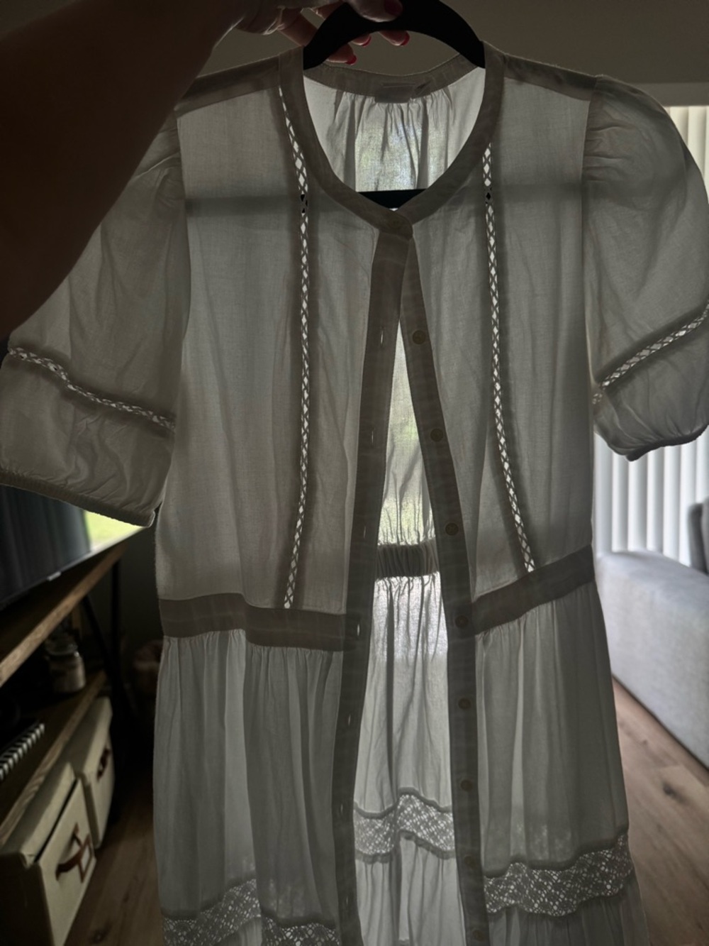 GAP White Lace-Trim Maxi Dress - Picture 2 of 2